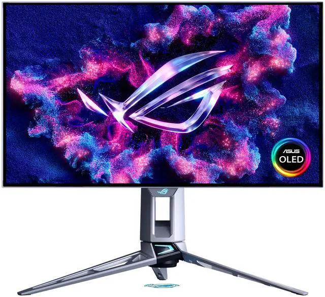 ASUS ROG Swift 27 inch  26 5" viewable  Dual Mode QHD 1440P 540Hz Full HD 720Hz AMD FreeSync Premium Pro & G SYNC compatible 0 02ms HDR500 OLED Gaming Computer Monitor Glossy True Black PG27AQWP W
