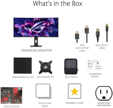 ASUS ROG Swift - Monitor OLED para juegos 4K de 32 pulgadas (PG32UCDM) - UHD (3840 x 2160), QD-OLED, 240Hz, 0.03ms, compatible con G-SYNC, disipador de calor personalizado, película de grafeno, 99% DCI-P3, True 10-bit, 90W USB-C