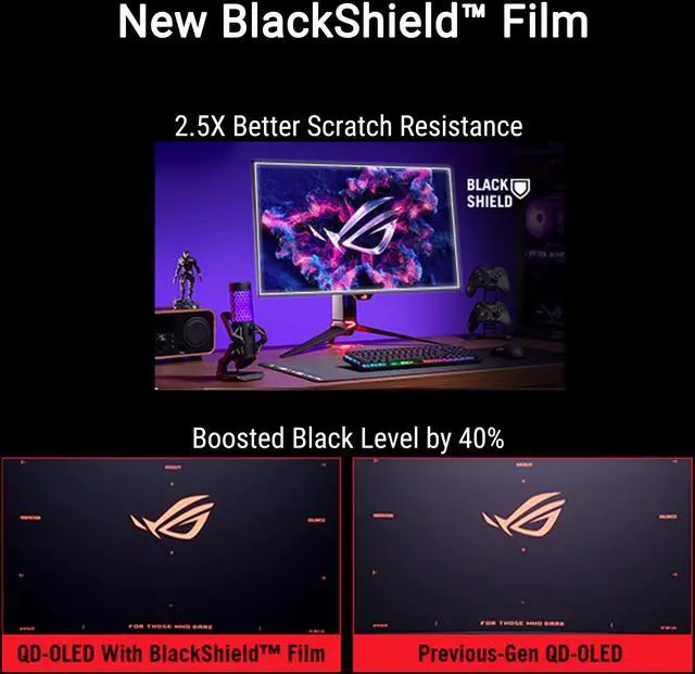 ASUS ROG Swift 32 inch UHD 4K 240Hz AMD FreeSync Premium Pro & G-Sync Compatible 0.03ms HDR500 USB-C GEN 3 OLED Gaming Computer Monitor with Height Adjustable, Swivel & Tilt Stand PG32UCDM3