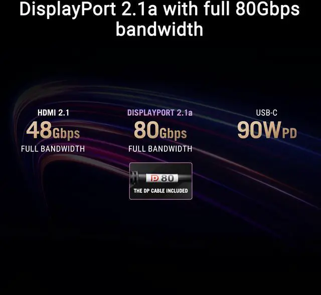 ASUS ROG Swift 32 inch UHD 4K 240Hz AMD FreeSync Premium Pro & G-Sync Compatible 0.03ms HDR500 USB-C GEN 3 OLED Gaming Computer Monitor with Height Adjustable, Swivel & Tilt Stand PG32UCDM3