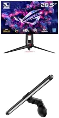 ASUS ROG Swift OLED 27  1440P Gaming Monitor  PG27AQDP    WOLED  QHD  480Hz  0 03ms  G SYNC Compatible  Custom Heatsink  AI Assistant  DisplayHDR400 True Black  99  DCI P3  True 10 bit  DisplayWidget