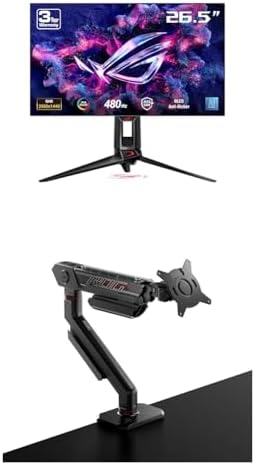 ASUS ROG Swift OLED 27  1440P Gaming Monitor  PG27AQDP    WOLED  QHD  480Hz  0 03ms  G SYNC Compatible  Custom Heatsink  AI Assistant  DisplayHDR400 True Black  99  DCI P3  True 10 bit  DisplayWidget