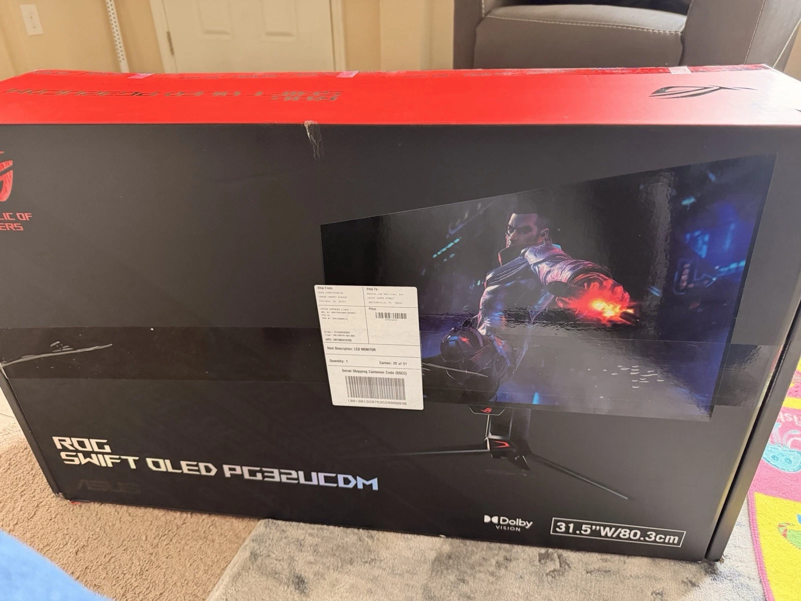 ASUS ROG Swift OLED PG32UCDM 31 5" 4K 240Hz Gaming Monitor HDR G SYNC  Used