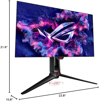 ASUS ROG Swift OLED 27  1440P Gaming Monitor  PG27AQDP    WOLED  QHD  480Hz  0 03ms  G SYNC Compatible  Custom Heatsink  AI Assistant  DisplayHDR400 True Black  99  DCI P3  True 10 bit  DisplayWidget
