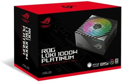 ASUS ROG Thor 1000W Platinum III PSU  80 Plus Platinum Certified  ATX 3 1  GaN MOSFET  GPU First Intelligent Voltage Stabilizer  Magnetic OLED Display  Turbo Mode  10 Year Warranty