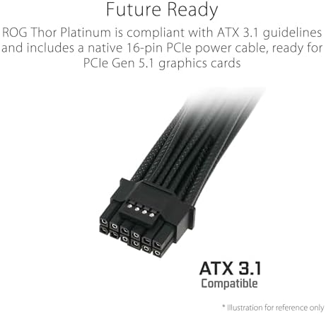 ASUS ROG Thor 1000W Platinum III PSU  80 Plus Platinum Certified  ATX 3 1  GaN MOSFET  GPU First Intelligent Voltage Stabilizer  Magnetic OLED Display  Turbo Mode  10 Year Warranty