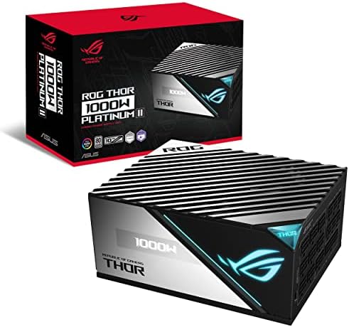 ASUS ROG Thor 1000W Platinum III PSU  80 Plus Platinum Certified  ATX 3 1  GaN MOSFET  GPU First Intelligent Voltage Stabilizer  Magnetic OLED Display  Turbo Mode  10 Year Warranty