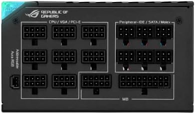 ASUS ROG Thor 1000W Platinum III PSU  80 Plus Platinum Certified  ATX 3 1  GaN MOSFET  GPU First Intelligent Voltage Stabilizer  Magnetic OLED Display  Turbo Mode  10 Year Warranty