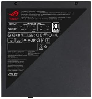ASUS ROG Thor 1000W Platinum III PSU  80 Plus Platinum Certified  ATX 3 1  GaN MOSFET  GPU First Intelligent Voltage Stabilizer  Magnetic OLED Display  Turbo Mode  10 Year Warranty