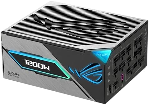 ASUS ROG Thor 1200W Platinum III PSU  80 Plus Platinum Certified  ATX 3 1  GaN MOSFET  GPU First Intelligent Voltage Stabilizer  Magnetic OLED Display  Turbo Mode  10 Year Warranty 