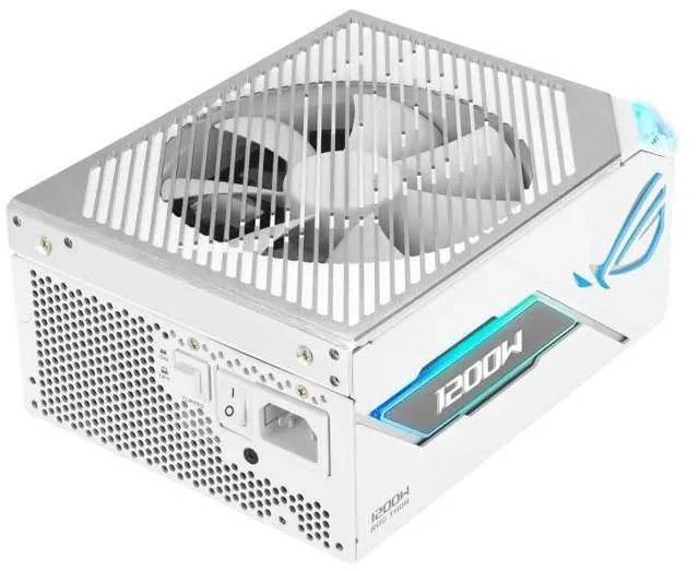 ASUS ROG Thor 1200W Platinum III WHITE EDITION PSU  80 PLUS Platinum Certified  ATX 3 1  GaN MOSFET  GPU First Intelligent Voltage Stabilizer  Magnetic OLED Display  Turbo Mode