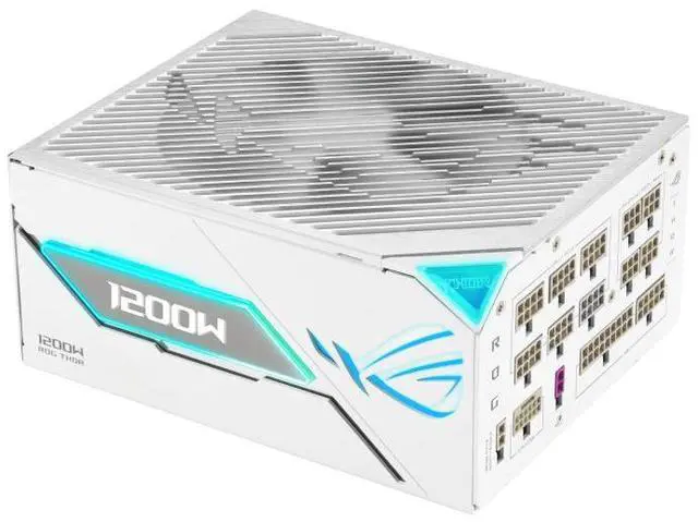 ASUS ROG Thor 1200W Platinum III WHITE EDITION PSU  80 PLUS Platinum Certified  ATX 3 1  GaN MOSFET  GPU First Intelligent Voltage Stabilizer  Magnetic OLED Display  Turbo Mode
