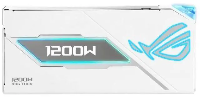 ASUS ROG Thor 1200W Platinum III WHITE EDITION PSU  80 PLUS Platinum Certified  ATX 3 1  GaN MOSFET  GPU First Intelligent Voltage Stabilizer  Magnetic OLED Display  Turbo Mode