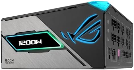 ASUS ROG Thor 1200W Platinum III PSU  80 Plus Platinum Certified  ATX 3 1  GaN MOSFET  GPU First Intelligent Voltage Stabilizer  Magnetic OLED Display  Turbo Mode  10 Year Warranty