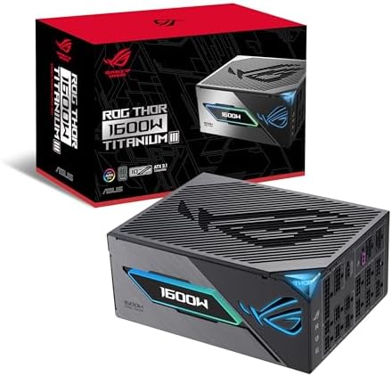 ASUS ROG Thor 1200W Platinum III PSU  80 Plus Platinum Certified  ATX 3 1  GaN MOSFET  GPU First Intelligent Voltage Stabilizer  Magnetic OLED Display  Turbo Mode  10 Year Warranty