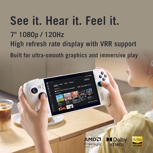 ASUS ROG Xbox Ally Gaming Handheld 7 120Hz Touchscreen IPS Display  AMD Ryzen Z2 A  16GB LPDDR5X  512GB SSD  AMD RDNA 2 Graphics  Fingerprint  WiFi 6E  Bluetooth 5 4  Win 11 Home  with DKZ Hub
