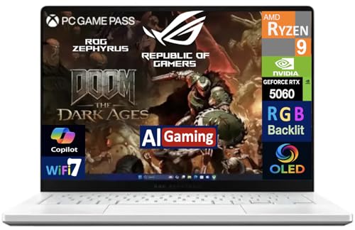 ASUS ROG Zephyrus G14 AI Gaming Laptop 14 0 ROG Nebula OLED 2 8K 500nits Display  AMD Ryzen 9 270  GeForce RTX 5060 8GB  16GB LPDDR5X  1TB SSD  RGB KYB  WiFi 7  Win 11 Pro  w/DKZ USB Port Expander
