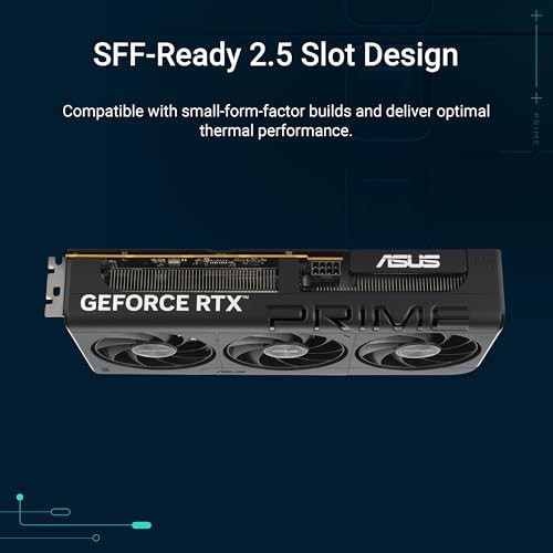 ASUS SFF Ready Prime NVIDIA GeForce RTX 5060 8GB GDDR7 OC Edition Graphics Card  PCIe 5 0  8GB GDDR7  HDMI/DP 2 1  2 5 Slot  Axial tech Fans  Dual BIOS   3 Year Warranty