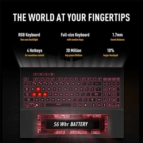 ASUS TUF A15 Gaming Laptop  15 6  Full HD 144Hz Display  GeForce RTX 3050  AMD Ryzen 7 7435HS  8GB DDR5 RAM  512GB PCIe SSD  Wi Fi 6  Windows 11