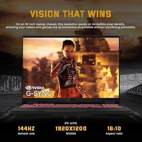 ASUS TUF A18 18 WUXGA 144Hz Gaming Laptop  AMD Ryzen 7 260  NVIDIA GeForce RTX 5060  32GB DDR5  1TB SSD  RGB Backlit Keyboard  Copilot  FHD IR Camera  Wi Fi 6E  Win 11  Gray  Renewed