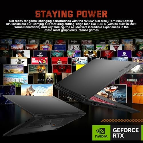 ASUS TUF A18 18 WUXGA 144Hz Gaming Laptop  AMD Ryzen 7 260  NVIDIA GeForce RTX 5060  32GB DDR5  1TB SSD  RGB Backlit Keyboard  Copilot  FHD IR Camera  Wi Fi 6E  Win 11  Gray  Renewed