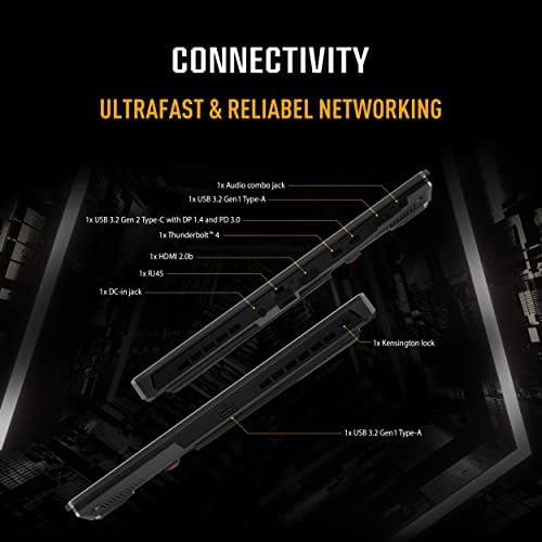 ASUS TUF Dash 15  2022  Gaming Laptop  15 6 144Hz FHD Display  Intel Core i7 12650H  GeForce RTX 3060  16GB DDR5  512GB SSD  Thunderbolt 4  Windows 11 Home  Off Black  FX517ZM AS73