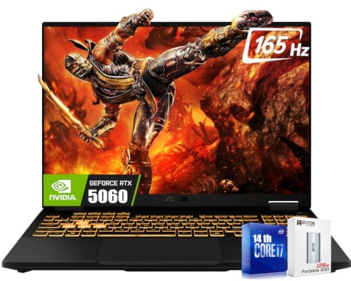 ASUS TUF F16 16 FHD  165Hz Gaming Laptop  14th Gen Intel 16 Core i7 14650HX >i9 13900HX   NVIDIA GeForce RTX 5060 8GB GDDR7  RGB Backlit KB  Facial Recognition  W/128PSD  Win11 Home 32GB 1TB SSD