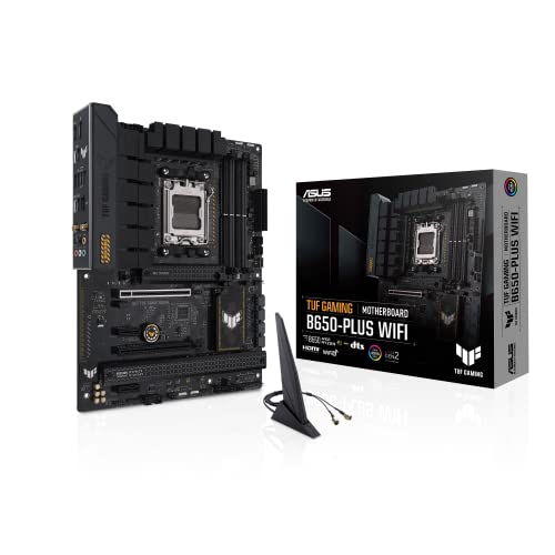 ASUS TUF GAMING B650 PLUS WIFI AMD B650 AM5 Ryzen  Desktop 9000 8000 and 7000 ATX motherboard  14 power stages  PCIe  5 0 M 2   DDR5 memory  WiFi 6 and 2 5 Gb Ethernet  USB4  support Aura Sync