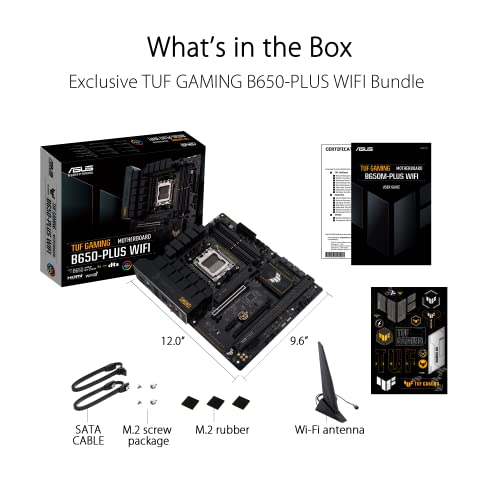 ASUS TUF GAMING B650 PLUS WIFI AMD B650 AM5 Ryzen  Desktop 9000 8000 and 7000 ATX motherboard  14 power stages  PCIe  5 0 M 2   DDR5 memory  WiFi 6 and 2 5 Gb Ethernet  USB4  support Aura Sync