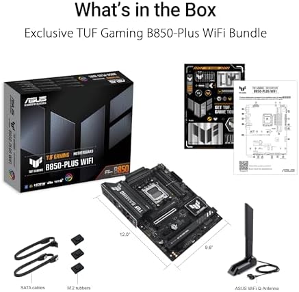 ASUS TUF GAMING B650 PLUS WIFI AMD B650 AM5 Ryzen  Desktop 9000 8000 and 7000 ATX motherboard  14 power stages  PCIe  5 0 M 2   DDR5 memory  WiFi 6 and 2 5 Gb Ethernet  USB4  support Aura Sync