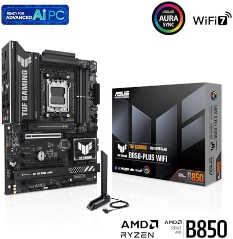 ASUS TUF GAMING B650 PLUS WIFI AMD B650 AM5 Ryzen  Desktop 9000 8000 and 7000 ATX motherboard  14 power stages  PCIe  5 0 M 2   DDR5 memory  WiFi 6 and 2 5 Gb Ethernet  USB4  support Aura Sync