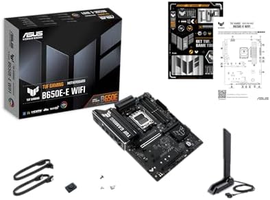 ASUS TUF GAMING B650 PLUS WIFI AMD B650 AM5 Ryzen  Desktop 9000 8000 and 7000 ATX motherboard  14 power stages  PCIe  5 0 M 2   DDR5 memory  WiFi 6 and 2 5 Gb Ethernet  USB4  support Aura Sync