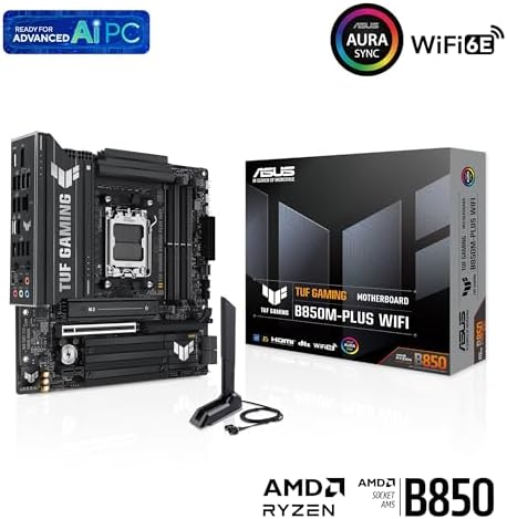 ASUS TUF GAMING B650 PLUS WIFI AMD B650 AM5 Ryzen  Desktop 9000 8000 and 7000 ATX motherboard  14 power stages  PCIe  5 0 M 2   DDR5 memory  WiFi 6 and 2 5 Gb Ethernet  USB4  support Aura Sync