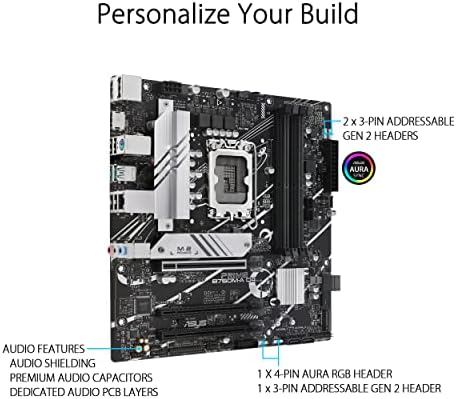 ASUS TUF GAMING B760 PLUS WIFI Intel B760 LGA 1700 ATX motherboard  Ready for 14th  13th & 12th Gen Intel  Core CPU  12 1 1 Stages  PCIe 5 0  3x M 2  DDR5  2 5G  USB 3 2 Type C   Thunderbolt 4   USB4 