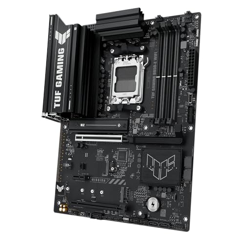 ASUS TUF GAMING B850 E WIFI AMD AM5 B850 ATX motherboard  DDR5  PCIe 5 0 Ready  M 2 slots x3  Wi Fi 6E  2 5Gb Ethernet  DisplayPort  HDMI USB 20Gbps Type C  USB 10Gbps Type C  BIOS FlashBack  AuraSync