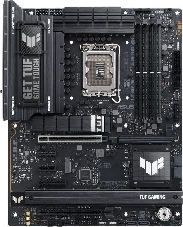 ASUS TUF GAMING Z890 PLUS WIFI Z890 LGA 1851 ATX motherboard  Intel  Core  Ultra Series 2 Ready  Advanced AI PC ready  16 1 2 1 stages  DDR5  PCIe  5 0  Thunderbolt  4 Type C   4x M 2  Wi Fi 7  2 5Gb