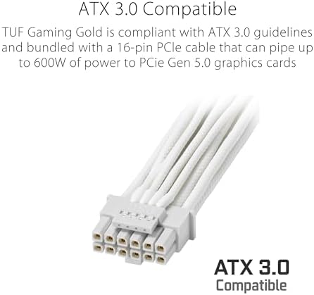 ASUS TUF Gaming 1000W Gold White Edition  1000 Watt  Fully Modular Power Supply  80  Gold Certified  Military Grade Components  Dual Ball Bearing  Axial tech Fan  PCB Coating  10 Year Warranty 