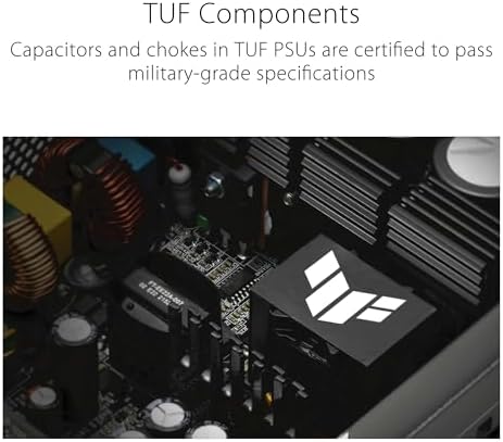 ASUS TUF Gaming 1000W Gold White Edition  1000 Watt  Fully Modular Power Supply  80  Gold Certified  Military Grade Components  Dual Ball Bearing  Axial tech Fan  PCB Coating  10 Year Warranty 