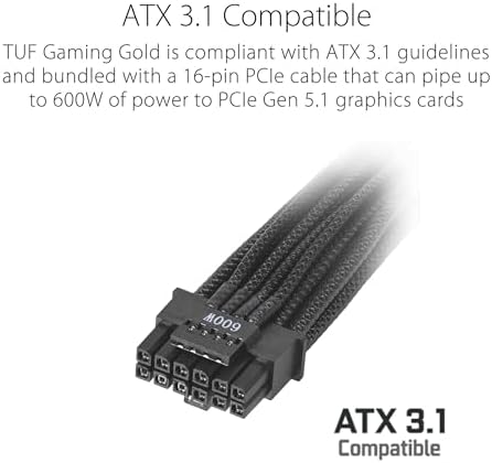 ASUS TUF Gaming 1200W Gold  1200 Watt  ATX 3 0 Compatible Fully Modular Power Supply  80  Gold Certified  Military Grade Components  Dual Ball Bearing  Axial tech Fan  PCB Coating  10 Year Warranty 