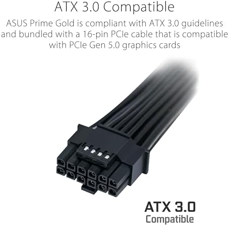 ASUS TUF Gaming 1200W Gold  1200 Watt  ATX 3 0 Compatible Fully Modular Power Supply  80  Gold Certified  Military Grade Components  Dual Ball Bearing  Axial tech Fan  PCB Coating  10 Year Warranty 