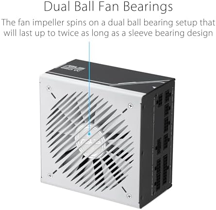 ASUS TUF Gaming 1200W Gold  1200 Watt  ATX 3 0 Compatible Fully Modular Power Supply  80  Gold Certified  Military Grade Components  Dual Ball Bearing  Axial tech Fan  PCB Coating  10 Year Warranty 