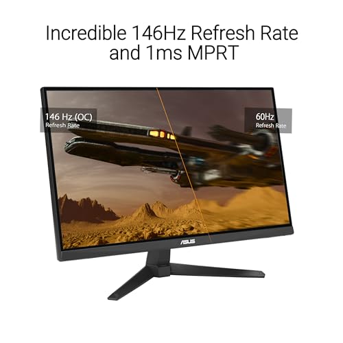 ASUS TUF Gaming 24   23 8  viewable  1080P Monitor  VG249QE5A    FHD  144Hz Overclock to 146Hz  IPS  Extreme Low Motion Blur Sync  1ms  Speakers  Variable Overdrive  DisplayWidget Center  3yr Warranty