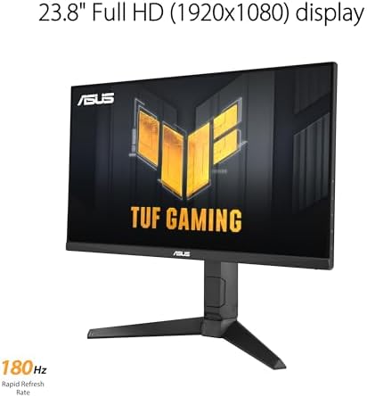 ASUS TUF Gaming 24   23 8  viewable  1080P Monitor  VG249QL3A    Full HD  180Hz  1ms  Fast IPS  ELMB  FreeSync Premium  G SYNC Compatible  Speakers  DisplayPort  Height Adjustable  3 Year Warranty