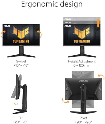 ASUS TUF Gaming 24   23 8  viewable  1080P Monitor  VG249QL3A    Full HD  180Hz  1ms  Fast IPS  ELMB  FreeSync Premium  G SYNC Compatible  Speakers  DisplayPort  Height Adjustable  3 Year Warranty