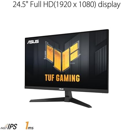 ASUS TUF Gaming 25   24 5 viewable  1080P Gaming Monitor  VG259Q3A    FHD  180Hz  1ms  Fast IPS  Extreme Low Motion Blur  FreeSync  Variable Overdrive  Speakers  99  sRGB  Shadow Boost 3yr Warranty