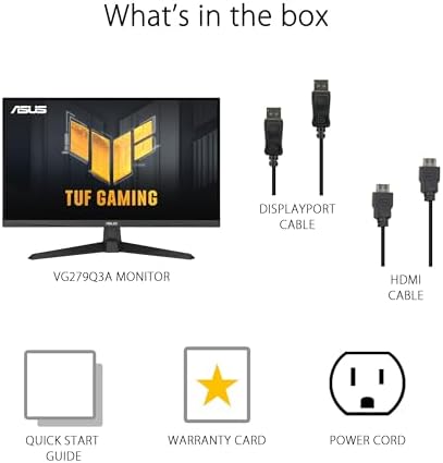 ASUS TUF Gaming 25   24 5 viewable  1080P Gaming Monitor  VG259Q3A    FHD  180Hz  1ms  Fast IPS  Extreme Low Motion Blur  FreeSync  Variable Overdrive  Speakers  99  sRGB  Shadow Boost 3yr Warranty