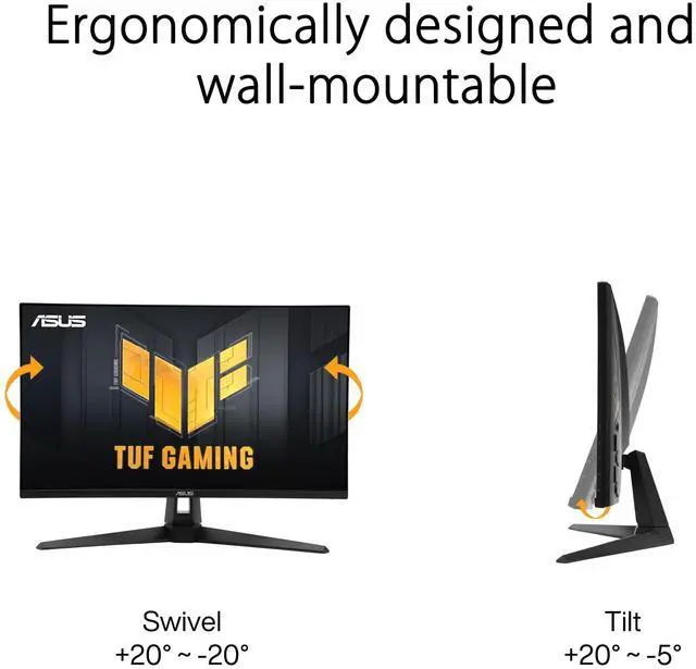 ASUS TUF Gaming 27" 1440P Monitor  VG27AQM5A    QHD  2560x1440   300Hz  Fast IPS  Extreme Low Motion Blur Sync  0 3ms  Speaker  95  DCI P3  Shadow Boost  DisplayWidget Center