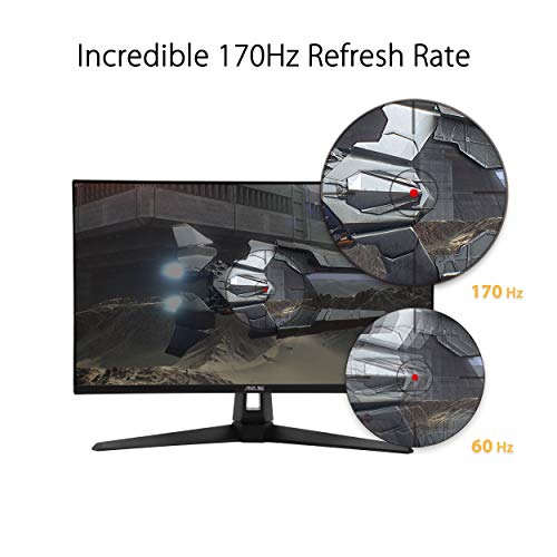 ASUS TUF Gaming 27 2K HDR Monitor  VG27AQ1A    QHD  2560 x 1440   IPS  170Hz  Supports 144Hz   1ms  Extreme Low Motion Blur  Speaker  G SYNC Compatible  VESA Mountable  DisplayPort  HDMI BLACK