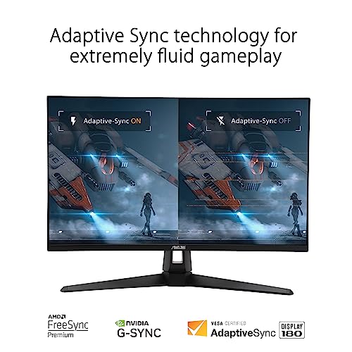 ASUS TUF Gaming 27  1440P HDR Monitor  VG27AQ3A    QHD  2560 x 1440   180Hz  1ms  Fast IPS  130  sRGB  Extreme Low Motion Blur Sync  Speakers  Freesync Premium  G SYNC Compatible  HDMI  DisplayPort