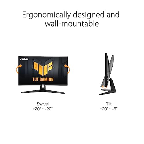 ASUS TUF Gaming 27  1440P HDR Monitor  VG27AQ3A    QHD  2560 x 1440   180Hz  1ms  Fast IPS  130  sRGB  Extreme Low Motion Blur Sync  Speakers  Freesync Premium  G SYNC Compatible  HDMI  DisplayPort